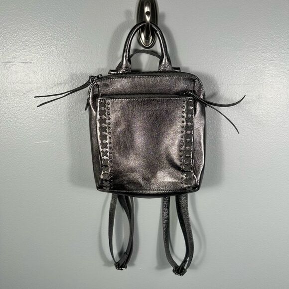 The Sak Handbags - The Sak Graphite Metal Loyola Leather Convertible Purse Backpack NWT One Size